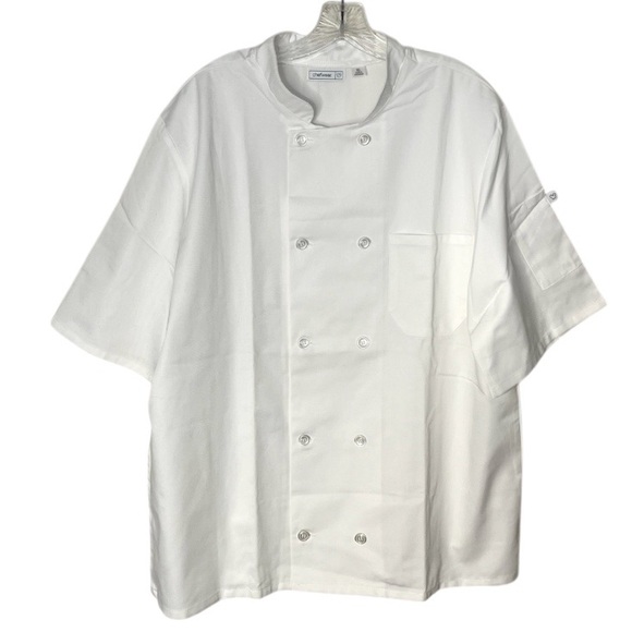 CHEFWEAR White Chefs Coat Jacket Short Sleeve Lot of 3 Size XL - Picture 3 of 12
